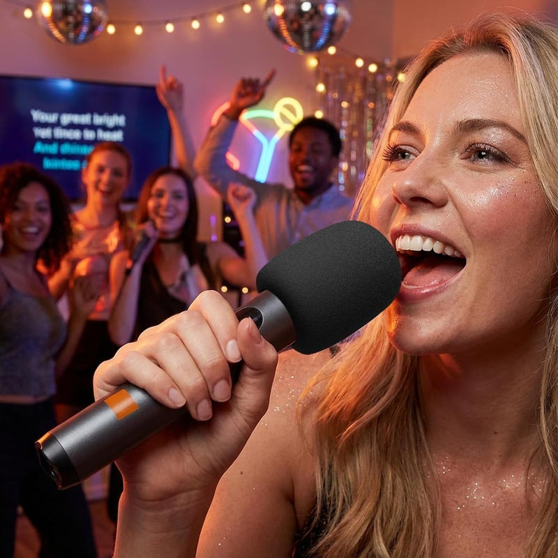 Voarmaks Foam Mic Cover Compatible with JBL PartyBox Wireless Mic Microphones, Wireless Two Microphone System, PartyBox Mic 100 Wird Microphone Sponge Windscreen Pop Filter 4-Pack, Black - Image 2
